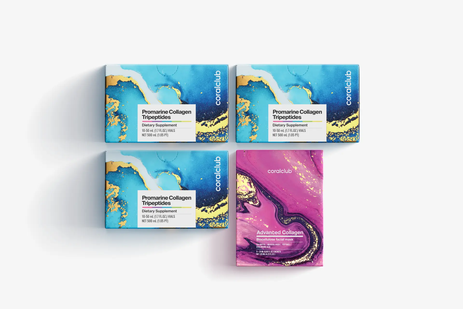 Promarin Collagen Tripeptides Set (1 hónapos kúra) & Bio-cellulose Face Masks Advanced Collagen (5 tasak)